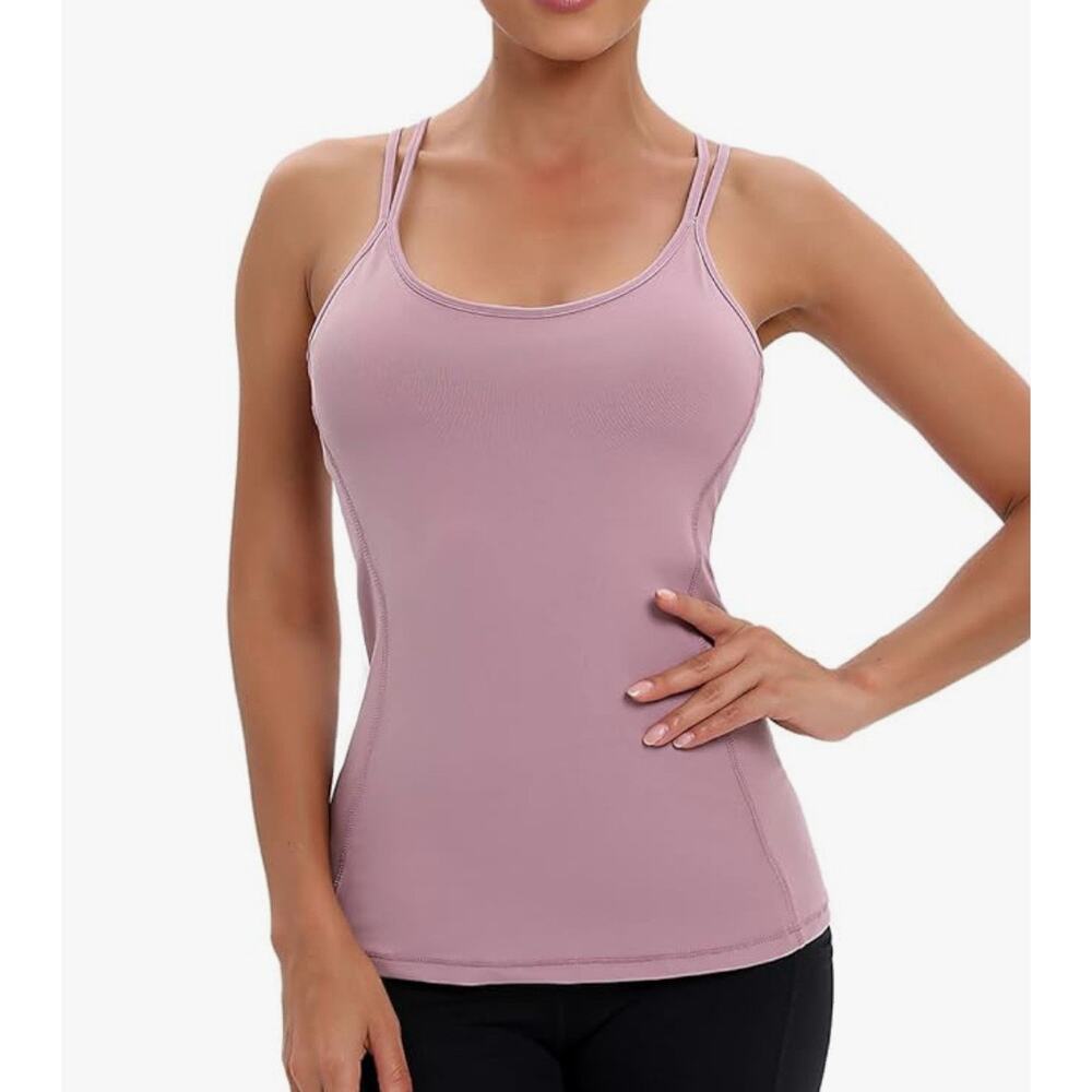 Double-Strap Mauve Tank Top